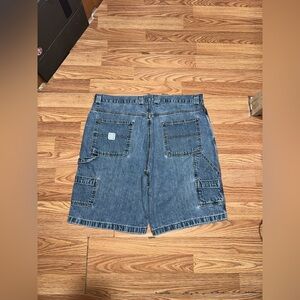 VTG Faded Glory Men's 38 Denim Carpenter Shorts Blue Jean Baggy Retro Skater Y2K